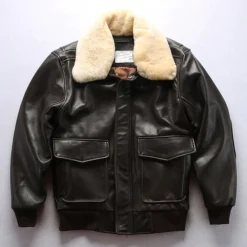 Men’s G-1 Brown Leather Bomber Jacket