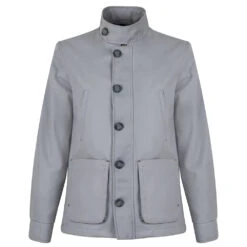 Men’s Grey Pure Cotton Zipper Field Jacket