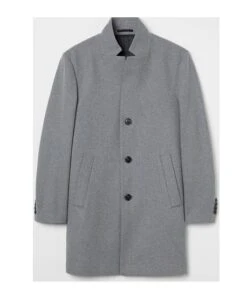 Men’s Grey Wool Blend Coat