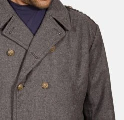 Men’s Long Grey Peacoat -Us Military Jacket Mens Grey Wool Peacoat