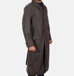 Men’s Long Grey Peacoat -Us Military Jacket Mens Grey Wool Peacoat