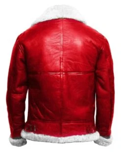 Men’s Happy Christmas Santa Claus Red B3 Bomber Leather Jacket -Us Military Jacket Mens Happy Christmas Santa Claus Red B3 Bomber Leather Jacket