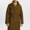 Men’s Khaki Green Belted Trench Coat