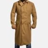 Men’s Khaki Wool Long Peacoat