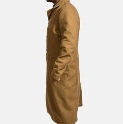 Men’s Khaki Wool Long Peacoat -Us Military Jacket Mens Khaki Wool Long Peacoat
