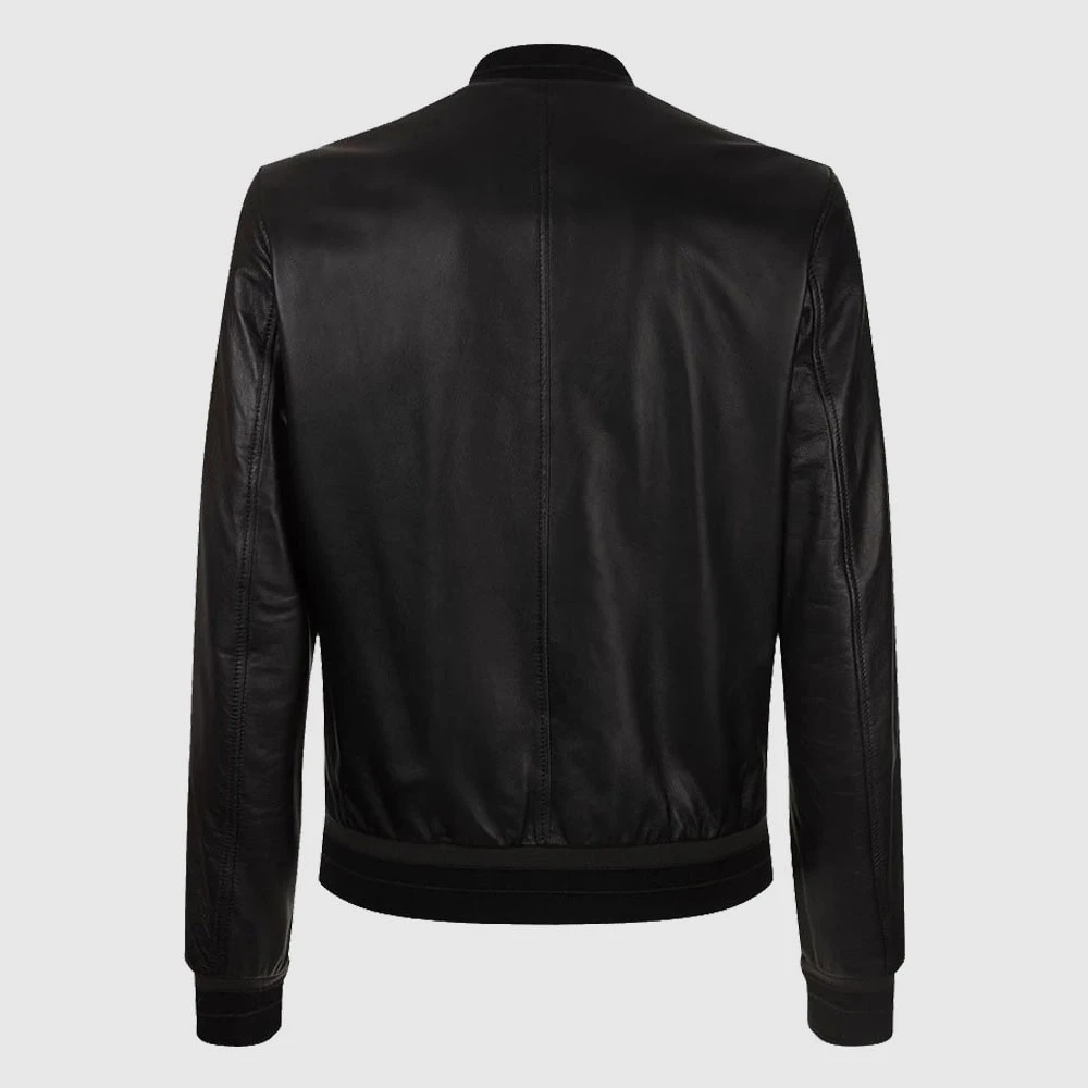 Men’s Leather Lambskin Bomber Jacket 4 Men’s Leather Lambskin Bomber Jacket - Image 2