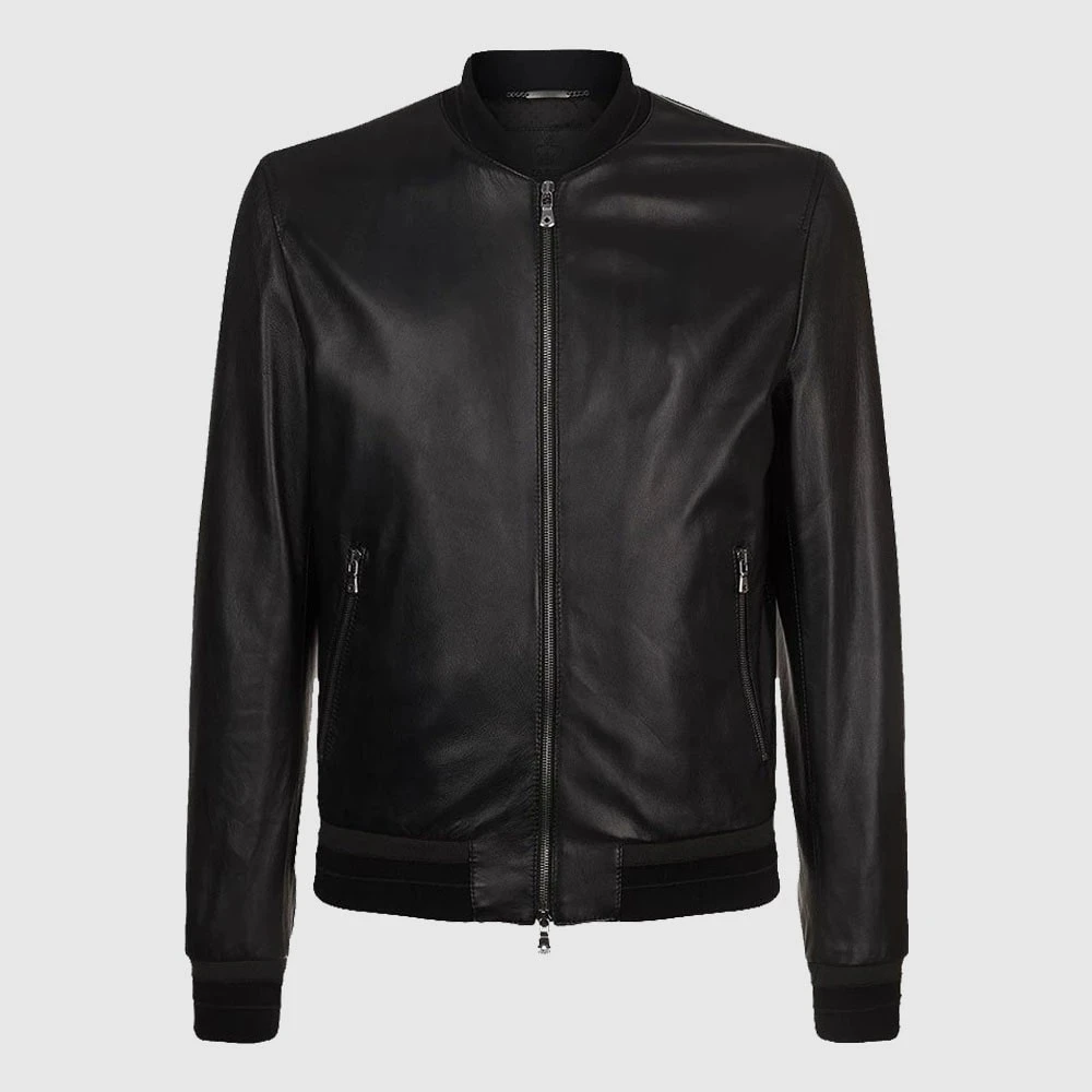Men’s Leather Lambskin Bomber Jacket 3 Men’s Leather Lambskin Bomber Jacket