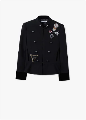 Men’s Mango Military-style Black Parade Jacket 3 Men’s Mango Military-style Black Parade Jacket