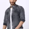 Men’s Military Grey Denim Jacket