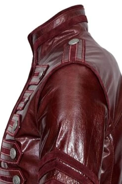 Men’s Classic Military Maroon Cowhide Leather Parade Jacket -Us Military Jacket Mens Military Maroon Cowhide Leather Parade Jacket