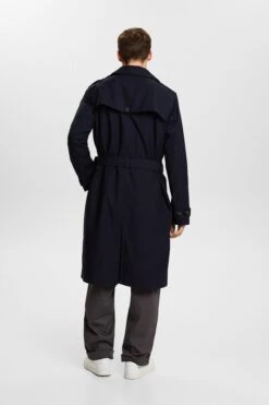 Men’s Navy Blue Belted Trench Coat 5 Men’s Navy Blue Belted Trench Coat -Us Military Jacket Mens Navy Blue Belted Trench Coat 1