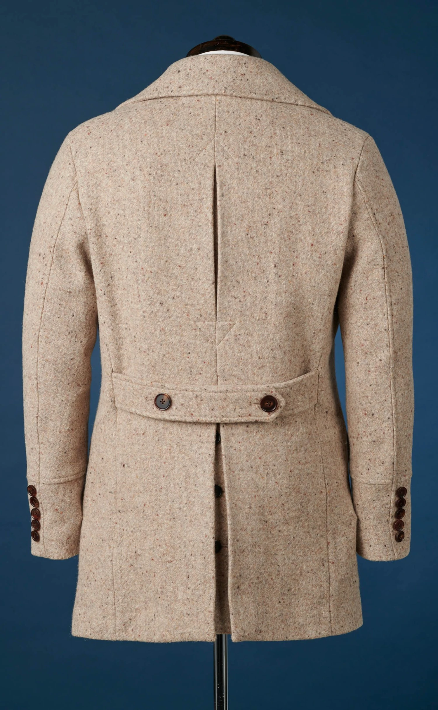 Men’s Oatmeal Donegal Wool Polo Coat 4 Men’s Oatmeal Donegal Wool Polo Coat - Image 2