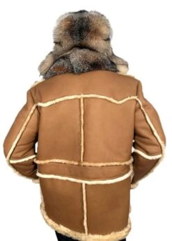 Men’s Sheepskin Shearling Toggled Coat -Us Military Jacket Mens Sheepskin Shearling Toggled Coat 1