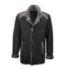Mens Sheepskin Single Breasted Black Coat