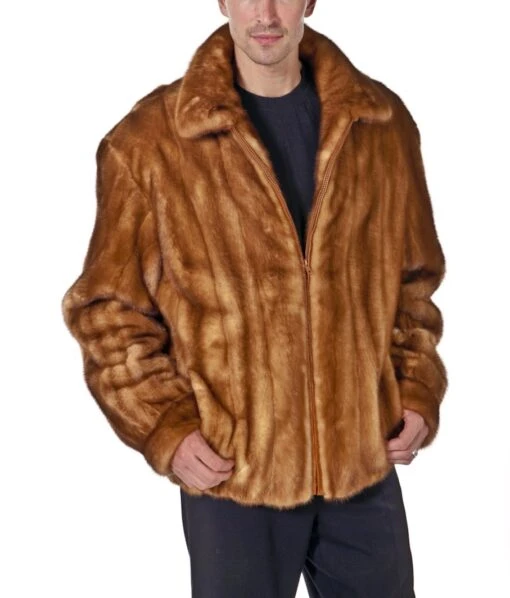 Men’s Brown Real Mink Fur Winter Warm Jacket 3 Men’s Brown Real Mink Fur Winter Warm Jacket