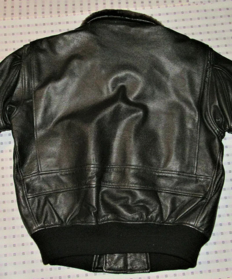 Men’s Top Gun G-1 Black Goatskin Leather Bomber Jacket 4 Men’s Top Gun G-1 Black Goatskin Leather Bomber Jacket - Image 2