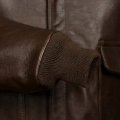 Men’s USAAF A-2 Bomber Brown Jacket 9 Men’s USAAF A-2 Bomber Brown Jacket -Us Military Jacket Mens USAAF A 2 Leather Brown Jacket