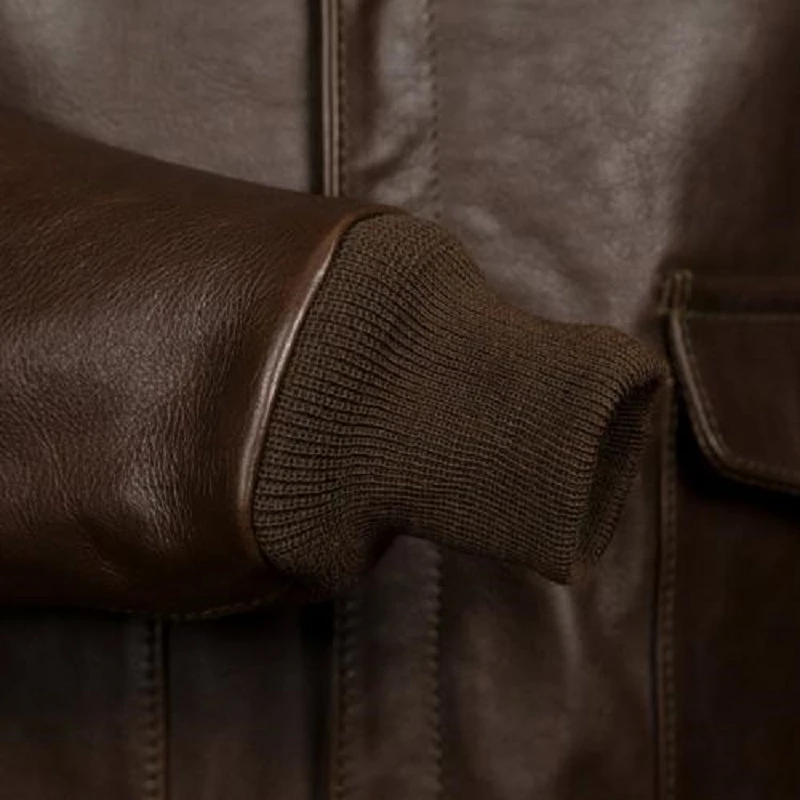 Men’s USAAF A-2 Bomber Brown Jacket 6 Men’s USAAF A-2 Bomber Brown Jacket - Image 4