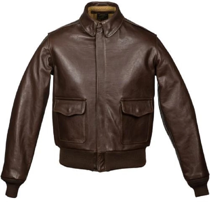 Men’s USAAF A-2 Bomber Brown Jacket 3 Men’s USAAF A-2 Bomber Brown Jacket