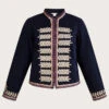 Mia Military Blue Embroidered Parade Jacket
