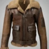 Military Aviator B-3 Distressed Brown Leather Bomber Winter Jacket -Us Military Jacket Military Aviator B 3 Distressed Brown Leather Bomber Winter Jacket