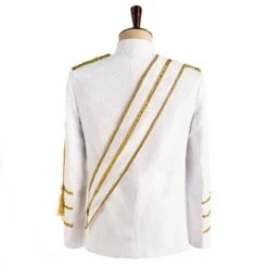 Military Drummer Steampunk Sequin White Parade Jacket -Us Military Jacket Military Drummer Steampunk Sequin White Parade Jacket 1