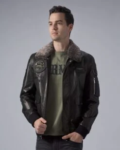 Military G-1 Flight Leather Bomber Jacket -Us Military Jacket Military G 1 Leather Bomber Jacket