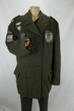 Military Green US Navy Wool Pea Coat