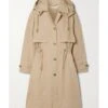 Military Natural Hooded Cotton Trench Coat