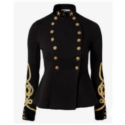 Military Parade Black Wool Blend Jacket