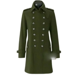 Military Wool Outerwear Double Breasted Coat