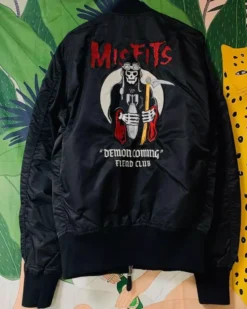 Misfits Ma-1 Black Nylon Flight Jacket