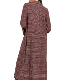 Misook Ultraviolet Tweed Belted Sweater Coat -Us Military Jacket Misook Ultraviolet Tweed Belted Sweater Coa