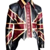 Motorcycle Men’s Vintage Union Jack Tail Leather Coat