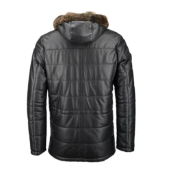 Mythos Leather Sheepskin Black Hooded Coat -Us Military Jacket Mythos Leather Sheepskin Black Hooded Coat1