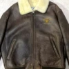 NAFNAF Type B-3 Brown Leather Flight Mouton Bomber Jacket -Us Military Jacket NAFNAF Type B 3 Brown Leather Flight Mouton Bomber Jacket