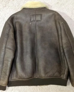 NAFNAF Type B-3 Brown Leather Flight Mouton Bomber Jacket 5 NAFNAF Type B-3 Brown Leather Flight Mouton Bomber Jacket -Us Military Jacket NAFNAF Type B 3 Brown Leather Flight Mouton Jacket