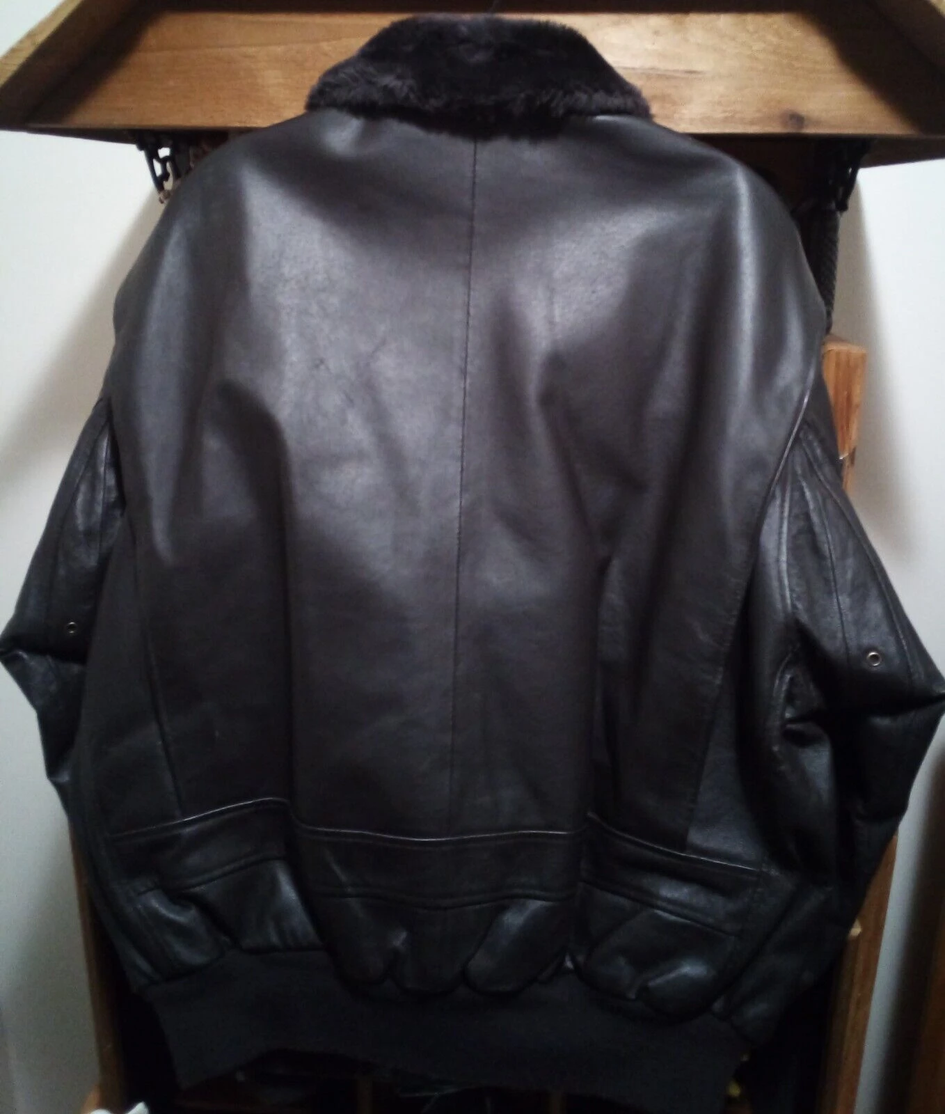 Navy Airborne G-1 Black Leather Jacket 4 Navy Airborne G-1 Black Leather Jacket - Image 2