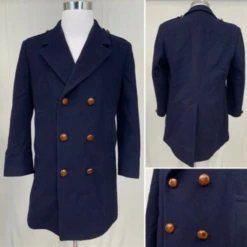 Navy Blue Vintage Wool Pea Coat