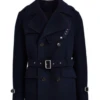 Navy Wool Trench Pea Coat
