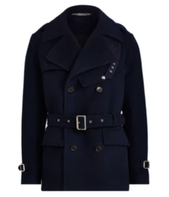 Navy Wool Trench Pea Coat