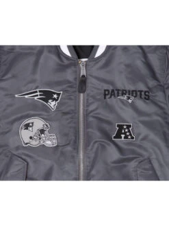 New England Patriots X Alpha X New Era Ma-1 Grey Bomber Jacket -Us Military Jacket New England Patriots X Alpha X New Era Ma 1 Bomber Jacket