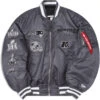 New England Patriots X Alpha X New Era Ma-1 Grey Bomber Jacket
