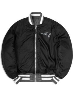 New England Patriots X Alpha X New Era Ma-1 Grey Bomber Jacket -Us Military Jacket New England Patriots X Alpha X New Era Ma 1 Grey Bomber Jacket