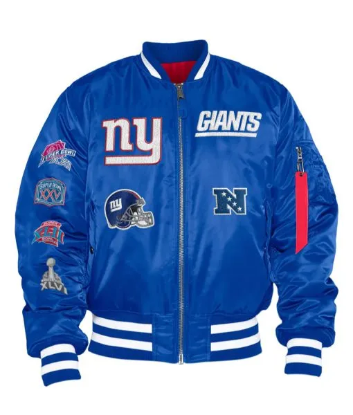 New York Giants Bomber Ma-1 Jacket 3 New York Giants Bomber Ma-1 Jacket