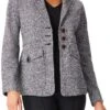 Nic+zoe Black Mix Editor Knitted Blazer 2 Nic+zoe Black Mix Editor Knitted Blazer -Us Military Jacket Niczoe Black Mix Editor Knitted Blazer 1