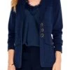 Nic+zoe Dark Indigo Editor Knitted Blazer -Us Military Jacket Niczoe Dark Indigo Editor Knitted Blazer