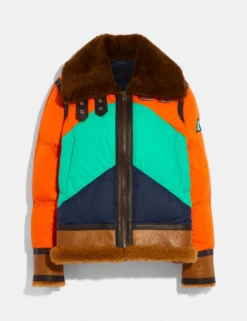 Nylon And Shearling Aviator Jacket