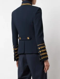 Oscar De La Renta Blue Embroidered Military Parade Jacket -Us Military Jacket Oscar De La Renta Blue Military Parade Jacket