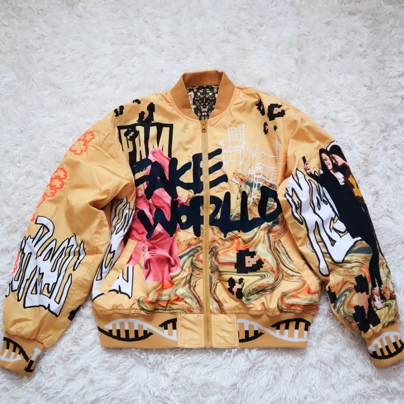 P.a.m Perks And Mini Men’s Ma-1 Yellow Reversible Flight Jacket 3 P.a.m Perks And Mini Men’s Ma-1 Yellow Reversible Flight Jacket